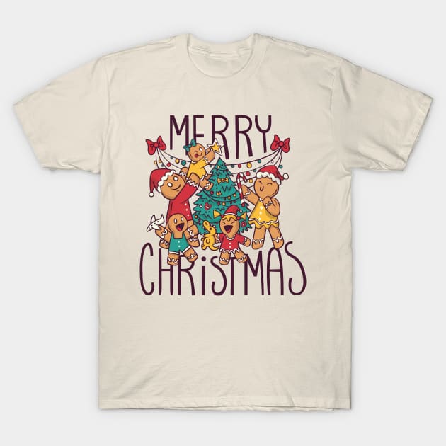 Gingerbread Cookies Christmas T-Shirt by ExelanArt